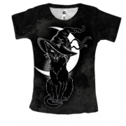 Женская 3D футболка Кошка-колдунья