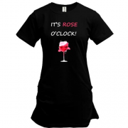 Подовжена футболка з написом It's rose o'clock