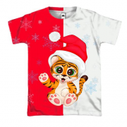 3D футболка Новорічне тигреня