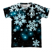 3D футболка «Космічні сніжинки»