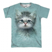 3D футболка із сірим кошеням