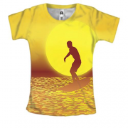 Женская 3D футболка с солнечным серфером