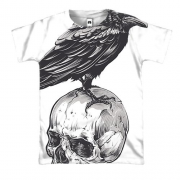 3D футболка з черепом і вороною