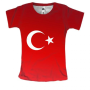 Жіноча 3D футболка з градієнтним прапором Туреччини