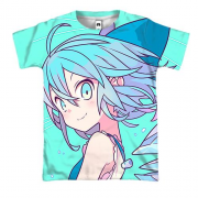 3D футболка Blue anime girl