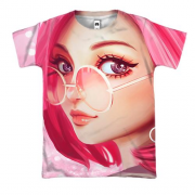 3D футболка Pink anime girl