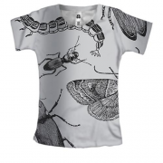 Жіноча 3D футболка з чорними комахами