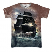 3D футболка с пиратским кораблем