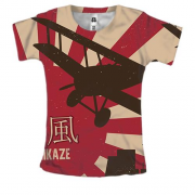 Жіноча 3D футболка Kamikaze aviator
