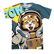 3D футболка з космічним котом