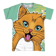 3D футболка з рудим котом