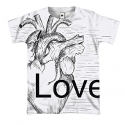 3D футболка Love heart