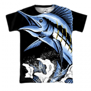 3D футболка с рыбой мечом