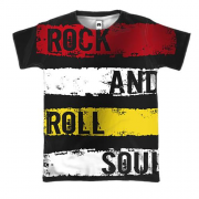 3D футболка rock and roll soul