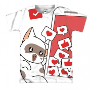 3D футболка з котами і лайками