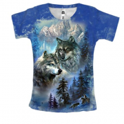 Женская 3D футболка "Волки"