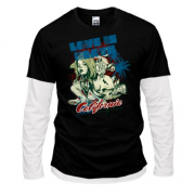 Лонгслив комби  Love is beach California