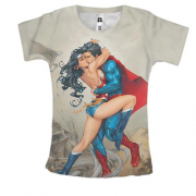 Жіноча 3D футболка Superman and superwoman