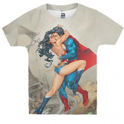 Детская 3D футболка Superman and superwoman