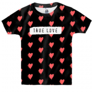 Детская 3D футболка True love