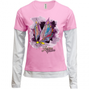 Комбинированный лонгслив lorem ipsum butterfly