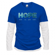 Лонгслив комби  hold on, pain ends (HOPE)