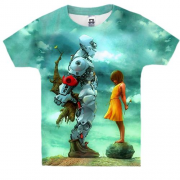 Дитяча 3D футболка Робот і дівчинка Любов