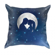 3D подушка Силует закоханих на місяць
