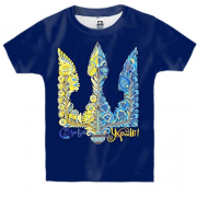 Детская 3D футболка с узорчатым гербом Украины