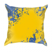 3D подушка желто-синего цвета