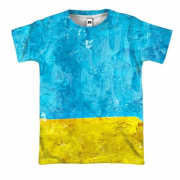 3D футболка Желто-синие мазки краски