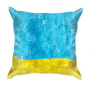 3D подушка Желто-синие мазки краски