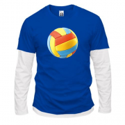 Лонгслив комби  с красно-сине-желтым волейбольным мяч