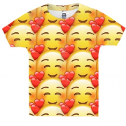 Детская 3D футболка с влюбленным эмодзи