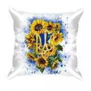 3D подушка Герб України із соняшниками