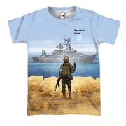 3D футболка Русскій корабль...