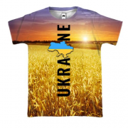 3D футболка Ukraine (поле пшениці на заході сонця)