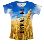 Женская 3D футболка Ukraine (поле пшеницы)