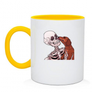 Чашка со скелетом и таксой