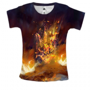 Жіноча 3D футболка Україна у вогні