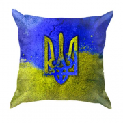 3D подушка с гербом Украины на фоне стены