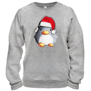 Світшот з пінгвіном в новорічній шапочці