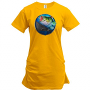 Подовжена футболка з рибою на гачку