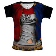Женская 3D футболка "Костюм Харли Квинн"