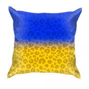 3D подушка Желто-синий леопардовый флаг