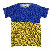 3D футболка "3D блоки в цветах флага"