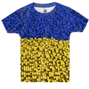 Дитяча 3D футболка "3D блоки у кольорах прапора"