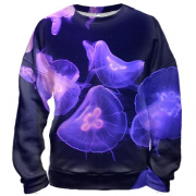 3D світшот Фіолетові медузы