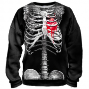 3D свитшот Скелет с сердцем