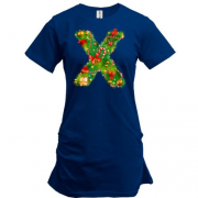 Подовжена футболка з написом "Xmas"